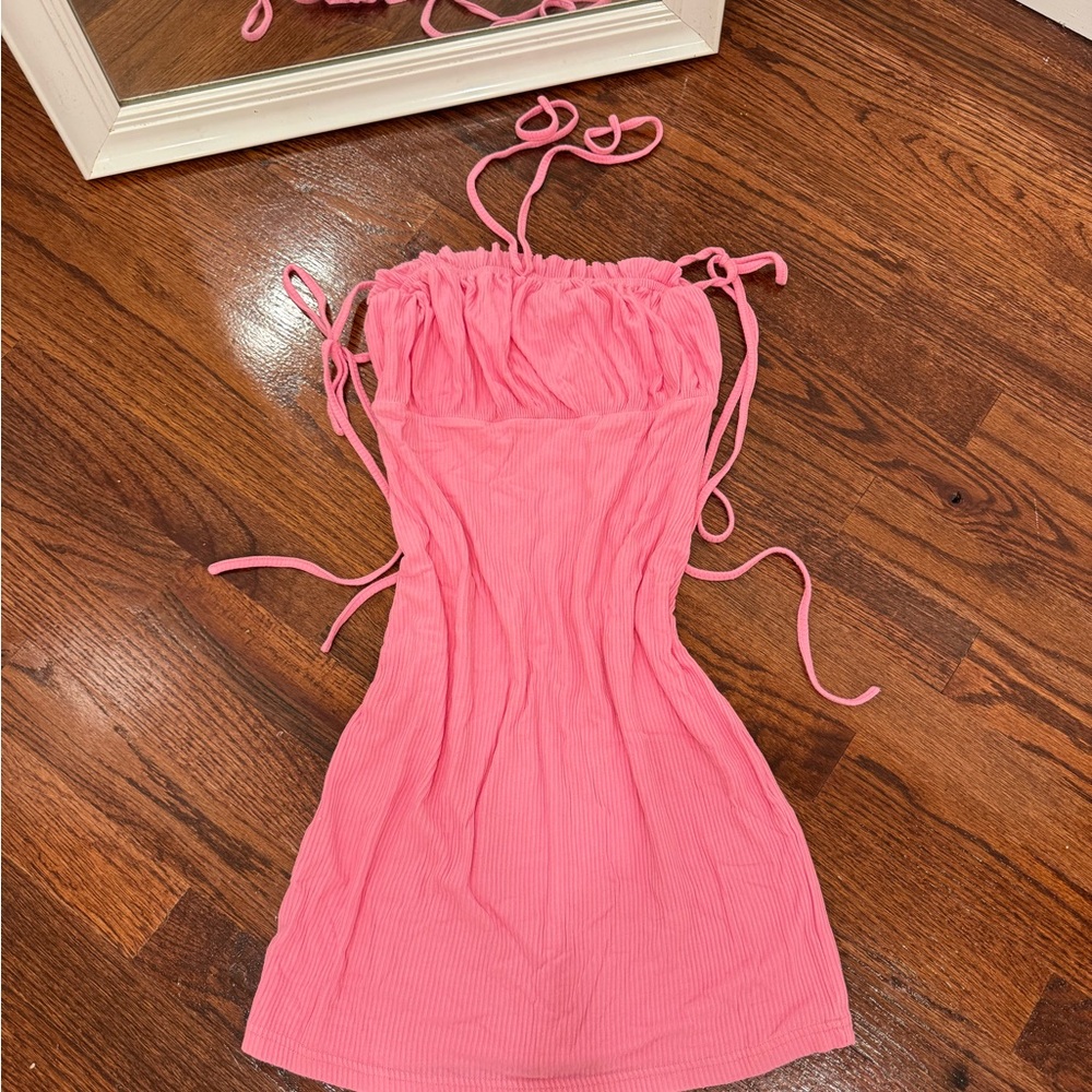 Tiger Mist Ribbed Pink Dress